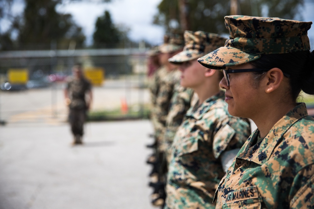 U.S. Marines conduct honor guard practice