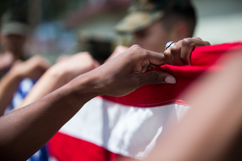 U.S. Marines conduct honor guard practice