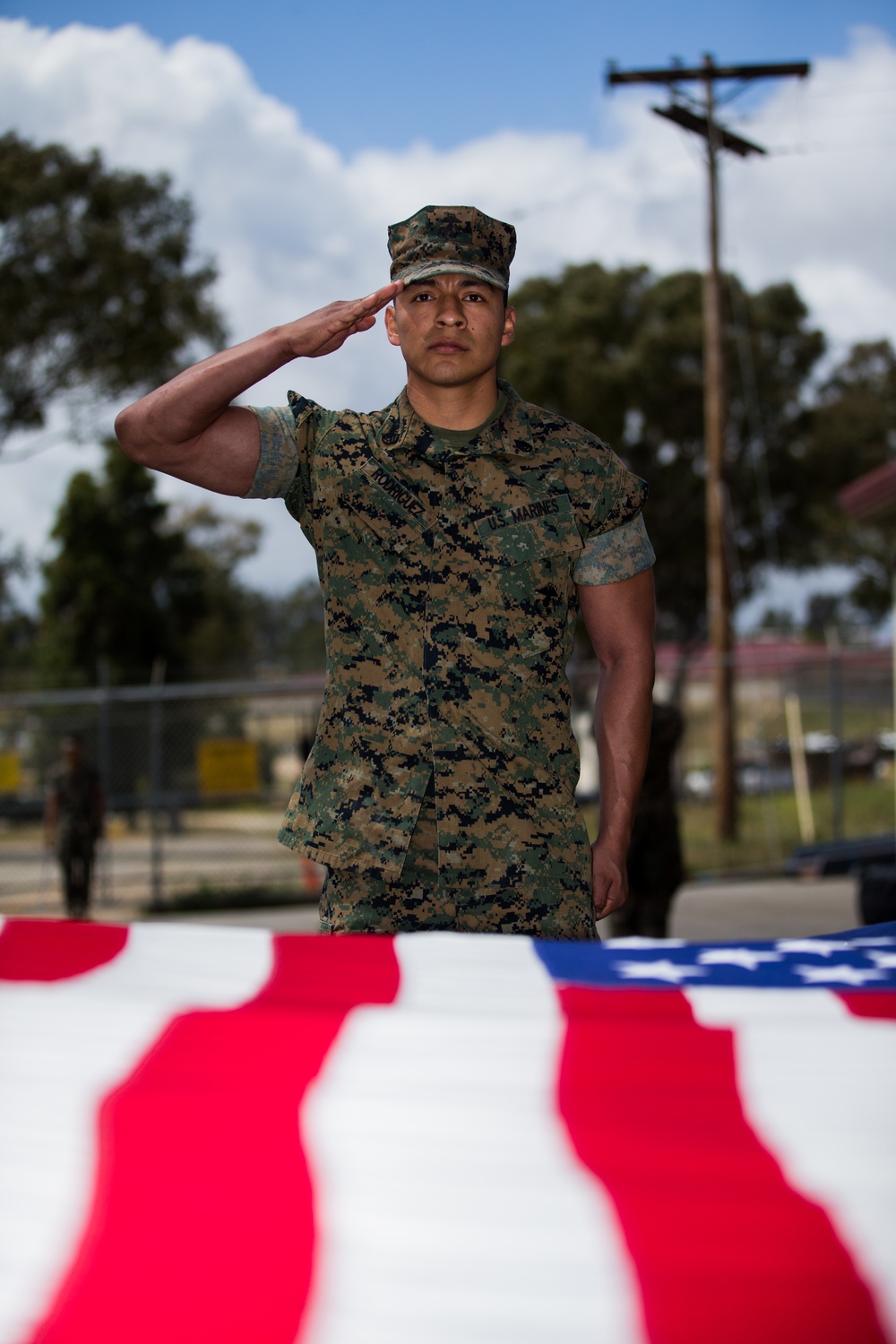 U.S. Marines conduct honor guard practice