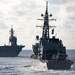 French Navy ships sail in formation with ships from the Royal Australian Navy (RAN), Japan Maritime Self-Defense Force (JMSDF), and U.S. Navy during exercise La Perouse