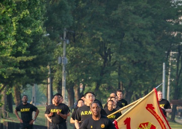 Soldiers conduct physical training at USAG Yongsan