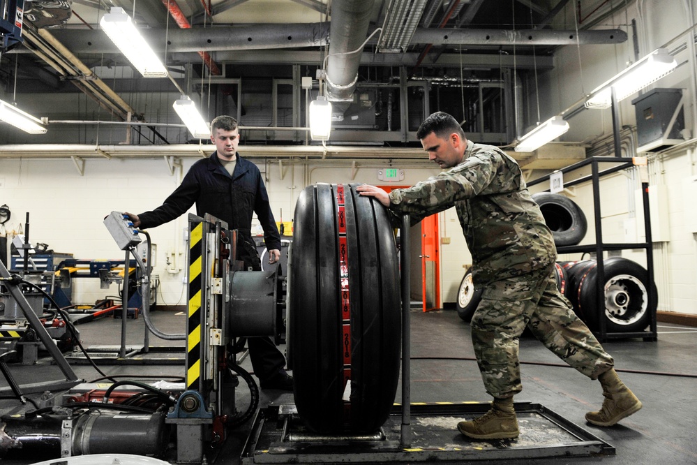 18th EMS Airmen take care of Kadena Aircrafts tires