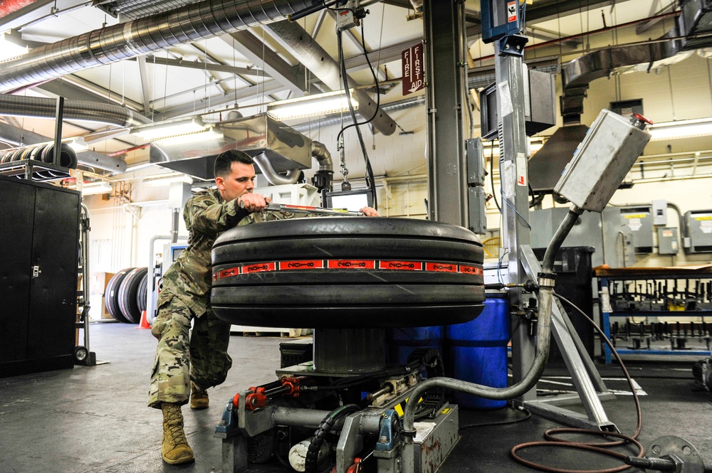 18th EMS Airmen take care of Kadena Aircraft's tires