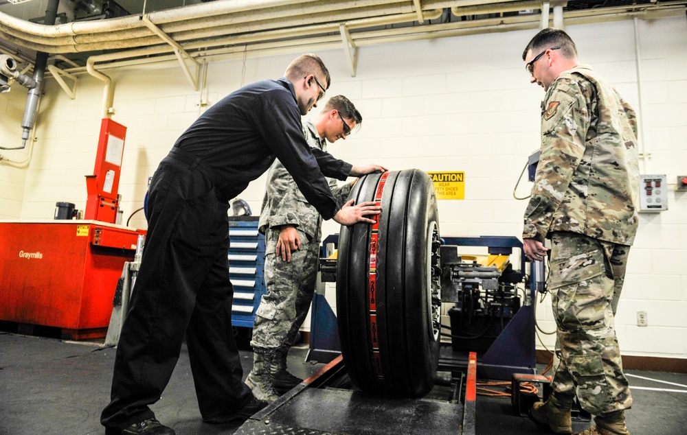 18th EMS Airmen take care of Kadena Aircraft's tires