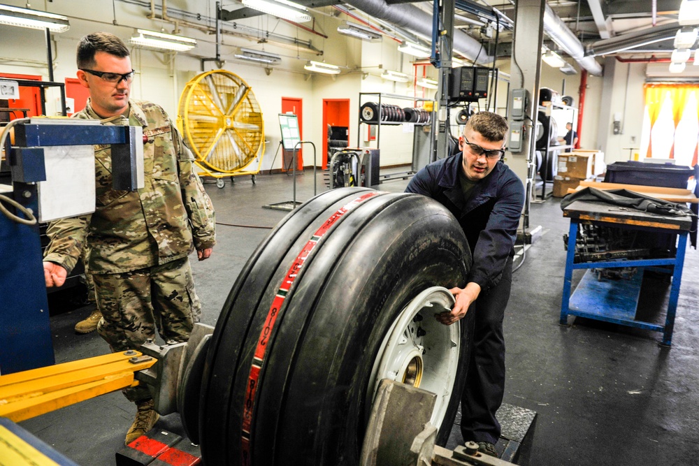 18th EMS Airmen take care of Kadena Aircraft's tires