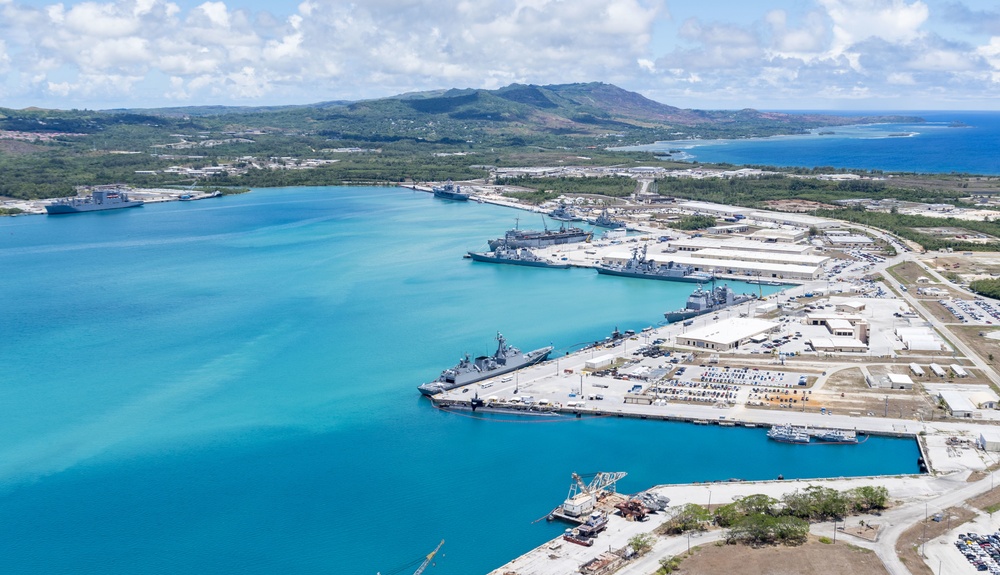Pacific Vanguard participants moored in Apra Harbor, Guam