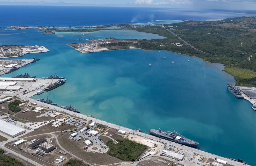 Pacific Vanguard participants moored in Apra Harbor, Guam