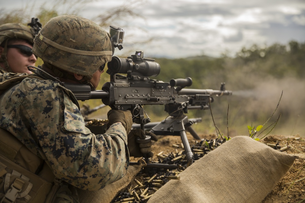 U.S. Marines conduct a platoon attack