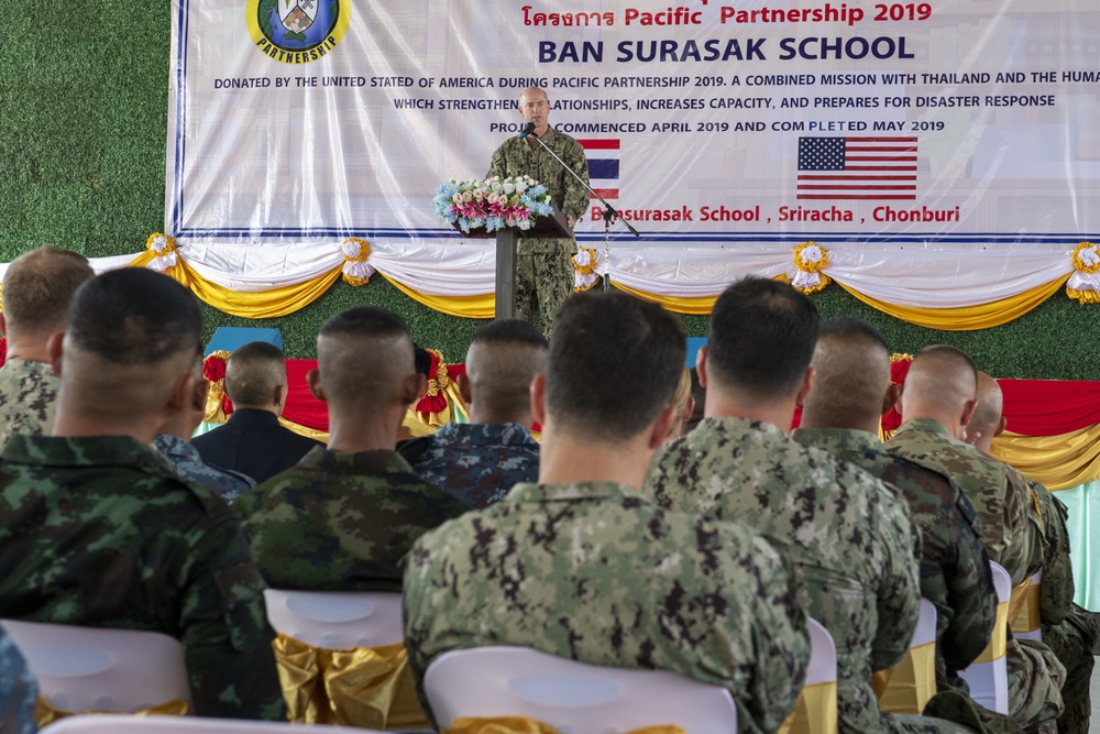 Pacific Partnership 2019 Ribbon Cutting at Ban Surasak School