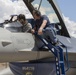 Preflight inspection of an F-16