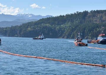 Coast Guard conducts international oil spill drill in the Strait of Juan de Fuca