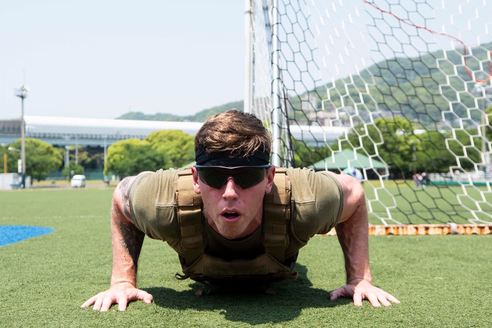 USS Green Bay (LPD 20) participates in Murph Challenge 2019