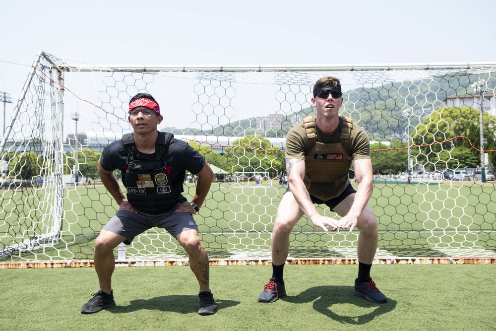 USS Green Bay (LPD 20) participates in Murph Challenge 2019