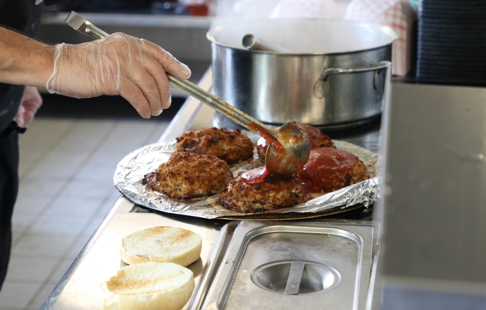 Italian-style Burger Night at the Morale, Welfare, and Recreational Annex