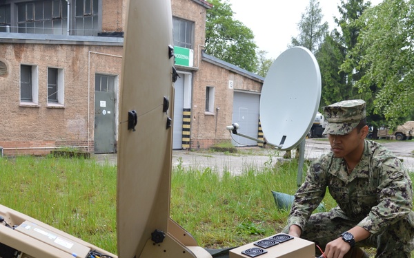 Seabees Set Up Communications in Poland During Resolute Castle 19