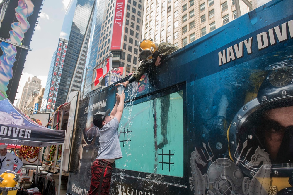 Dive Demonstration in Times Square