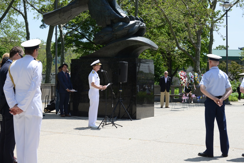 Members of the Coast Guard attend “They Turned the Tide” ceremony during Fleet Week New York 2019