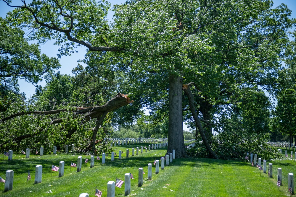 Arlington National Cemetery Immediately Begins Clean-Up Following Damaging Storm During Annual Flags-In Event