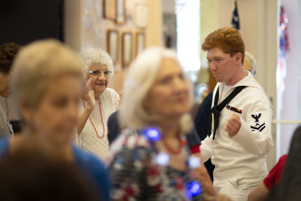 Service Members Visit Senior Center