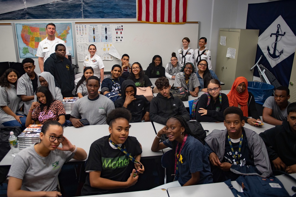 Marines and Sailors Speak at NYC High School