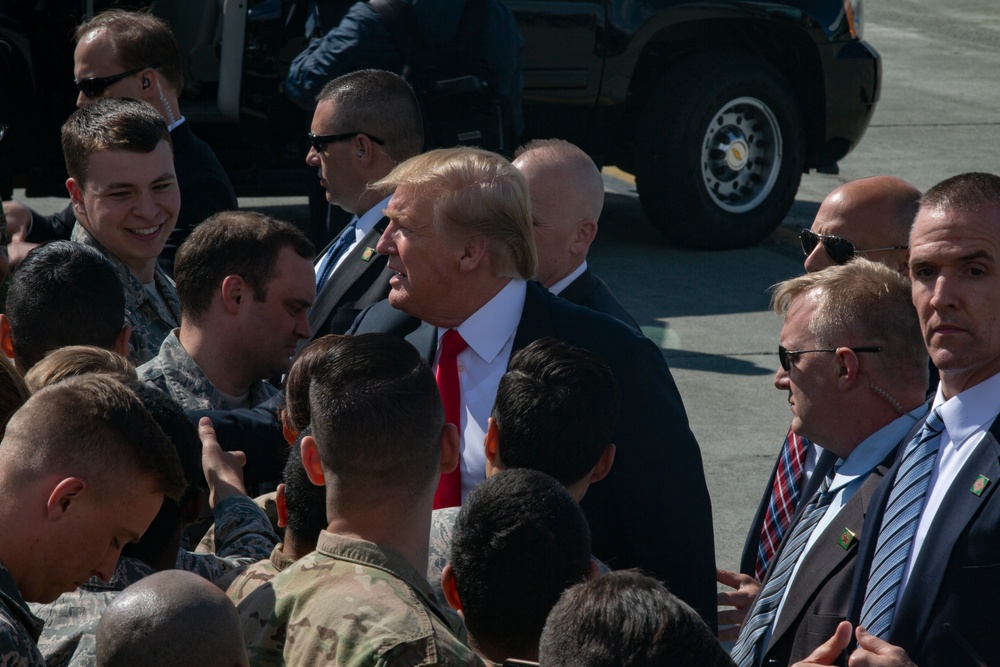 President Donald Trump Meets with Service Members at Joint Base Elmendorf-Richardson