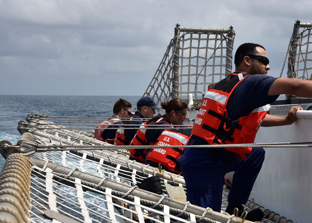 Coast Guard Cutter Thetis prepares to pull into Nigerai