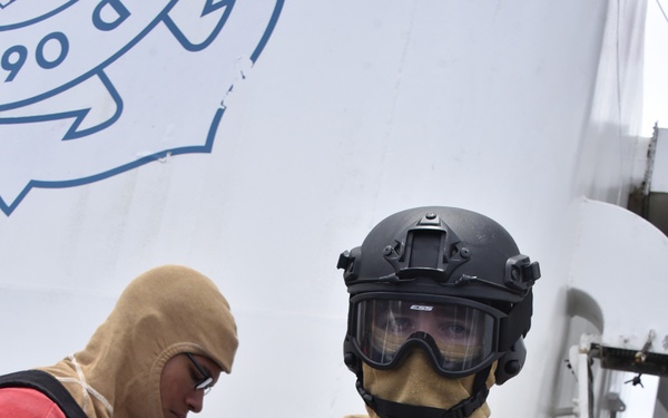 Coast Guard Cutter Thetis conducts gun exercise in Mid-Atlantic Ocean