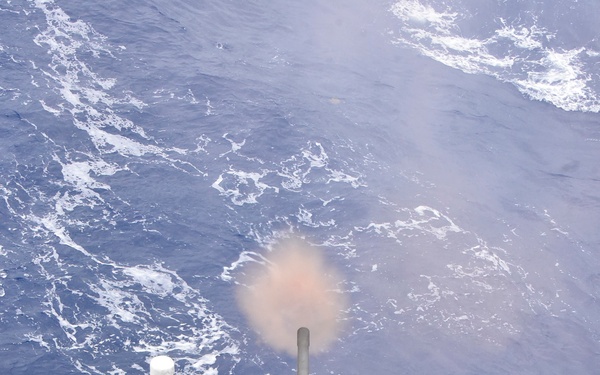 Coast Guard Cutter Thetis conducts gun exercise in Mid-Atlantic Ocean