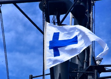 Coast Guard Cutter Thetis conducts divine services in the Mid-Atlantic Ocean
