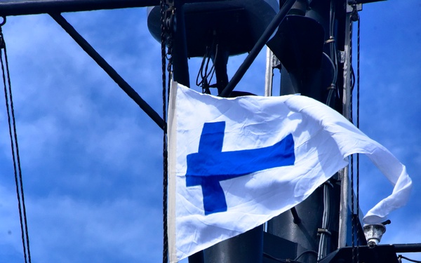 Coast Guard Cutter Thetis conducts divine services in the Mid-Atlantic Ocean
