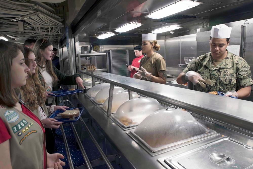 Girl Scouts Visit USS New York during FWNY 2019