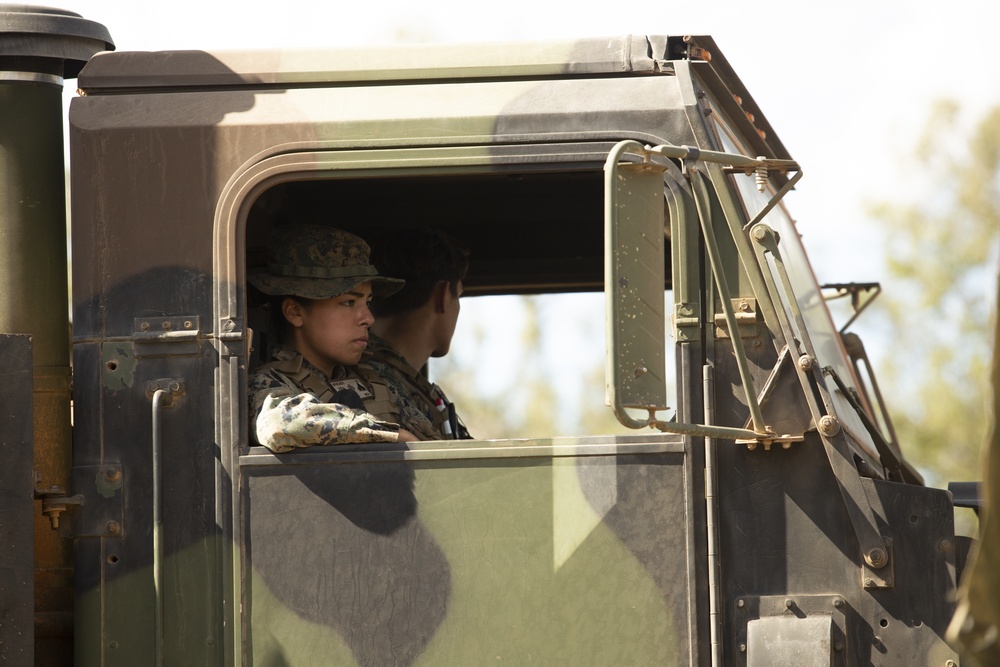 U.S. Marines convoy to a landing zone