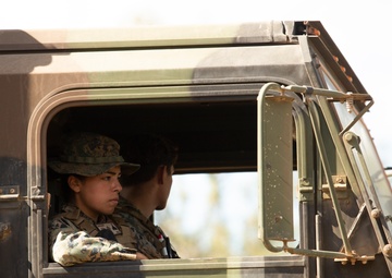 U.S. Marines convoy to a landing zone