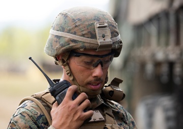 U.S. Marines convoy to a landing zone