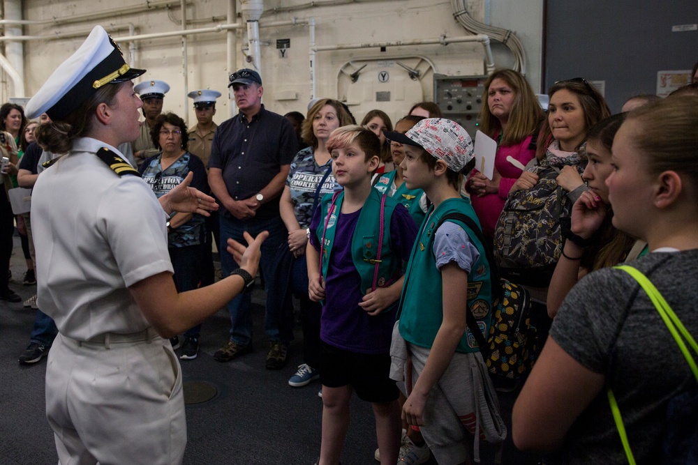 Girl Scouts tour the USS New York