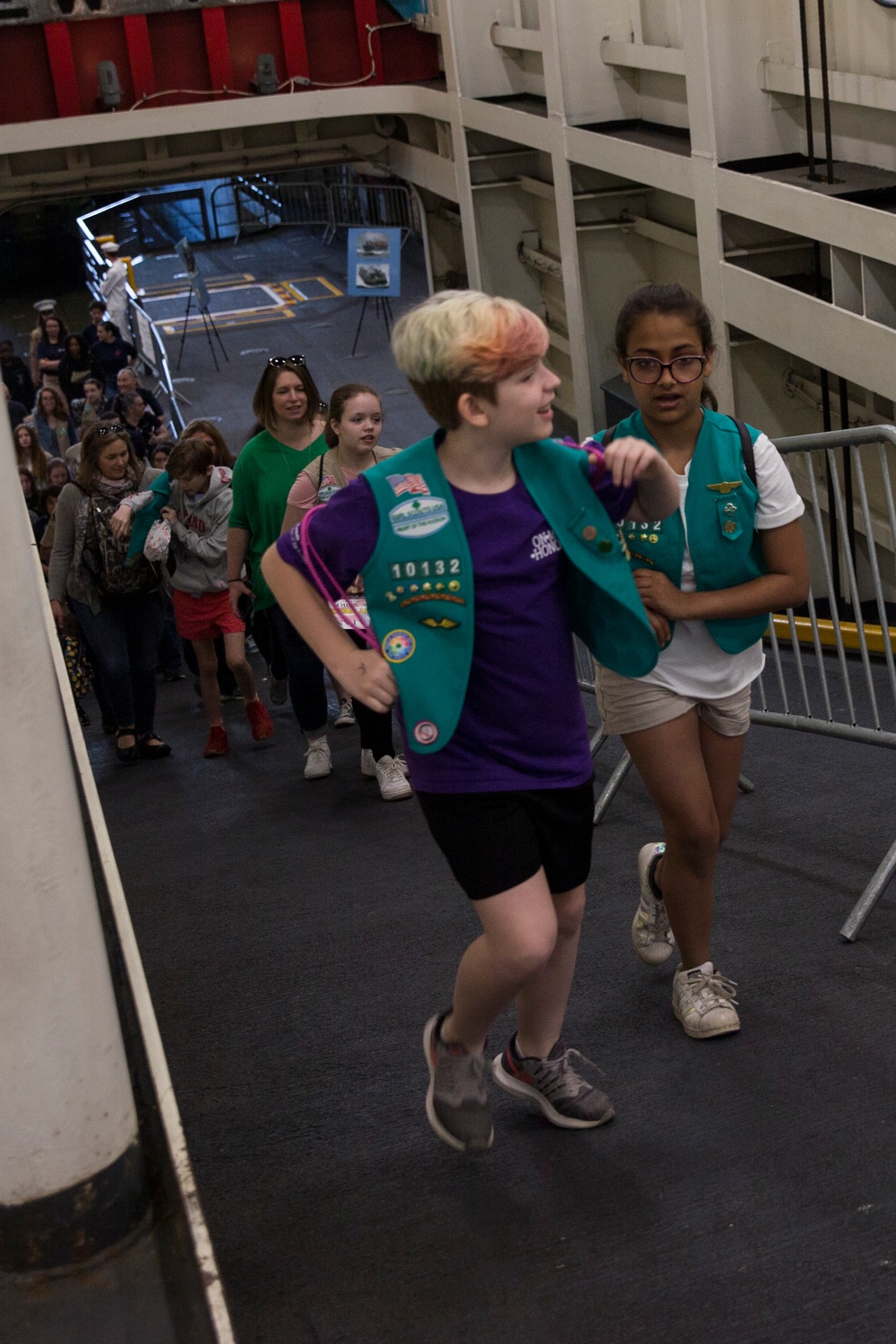 Girl Scouts tour the USS New York