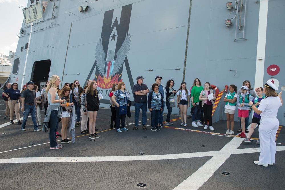Girl Scouts tour the USS New York