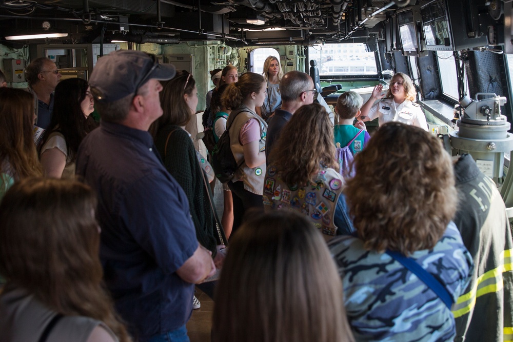 Girl Scouts tour the USS New York