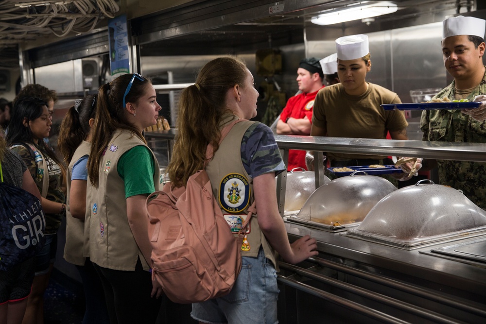 Girl Scouts tour the USS New York