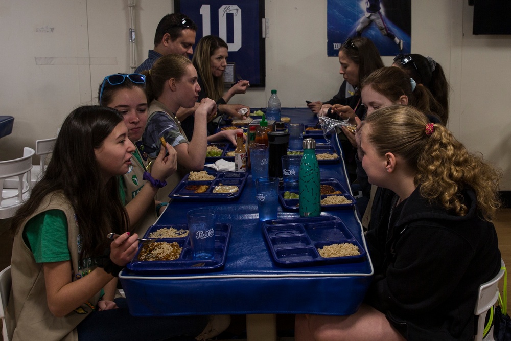Girl Scouts tour the USS New York