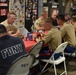 U.S. Marines Share A Meal With New York Firefighters