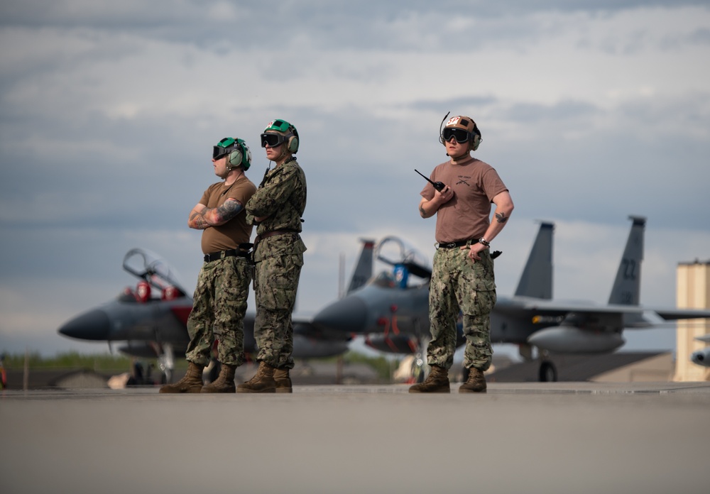 United States Air Force pilot takes highway to the danger zone during NE19