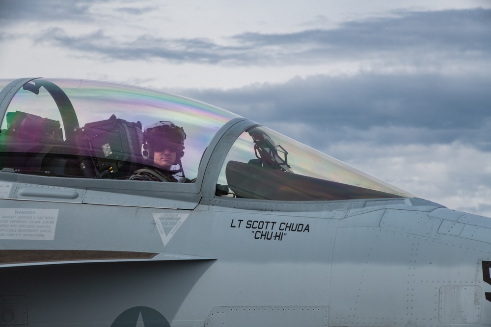 U.S. Air Force pilot takes highway to the danger zone during NE19