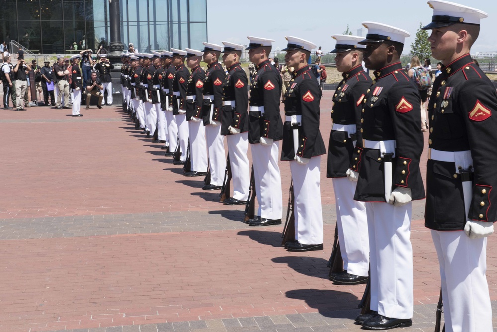 Marine Corps Silent Drill Team at Liberty Island