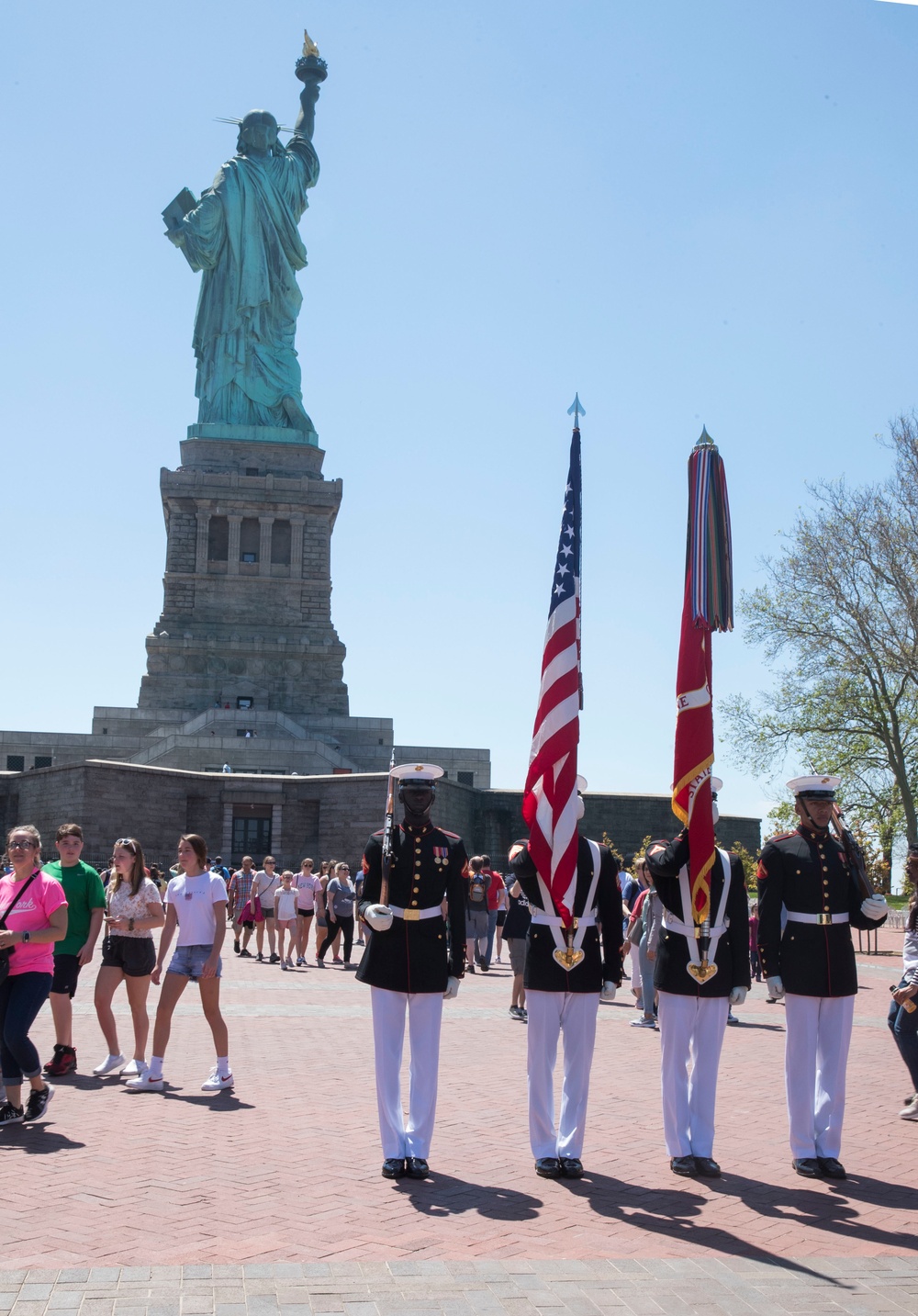 Marine Corps Silent Drill Team at Liberty Island