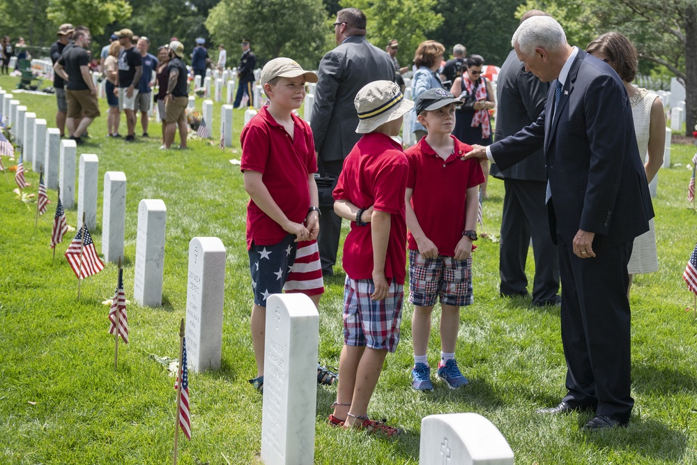 U.S. Vice President Mike Pence Visits Section 60 on Memorial Day