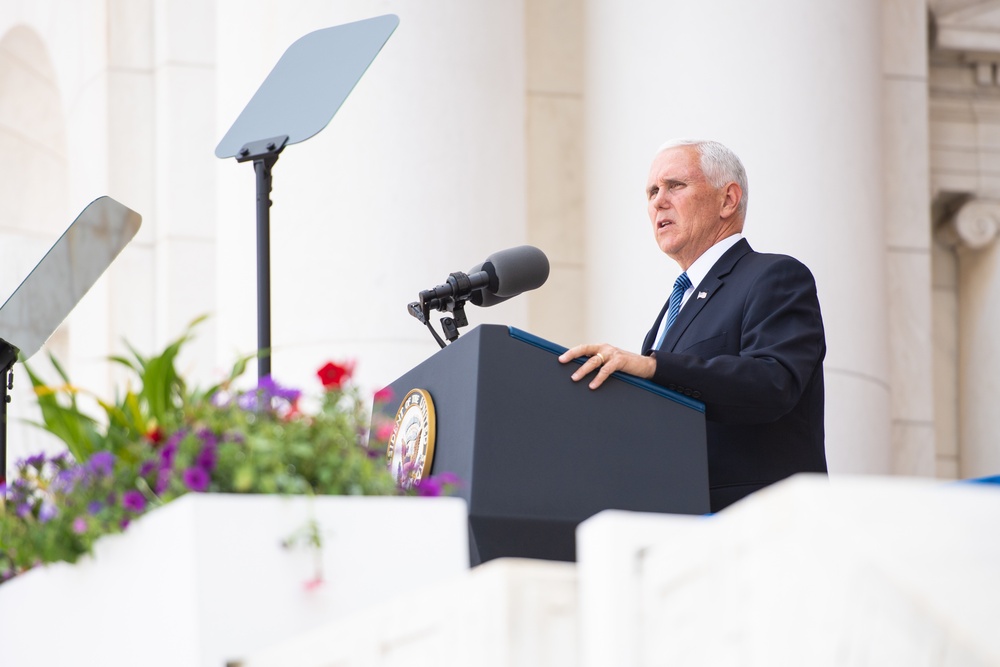 Mike Pence at Arlington National Cemetery