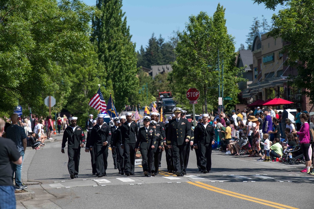 USS Ralph Johnson Sailors March in Mill Creek Memorial Day Parade