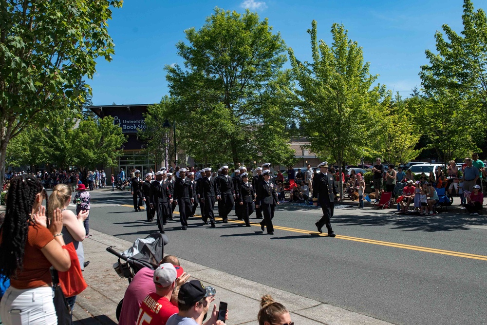 USS Ralph Johnson Sailors March in Mill Creek Memorial Day Parade