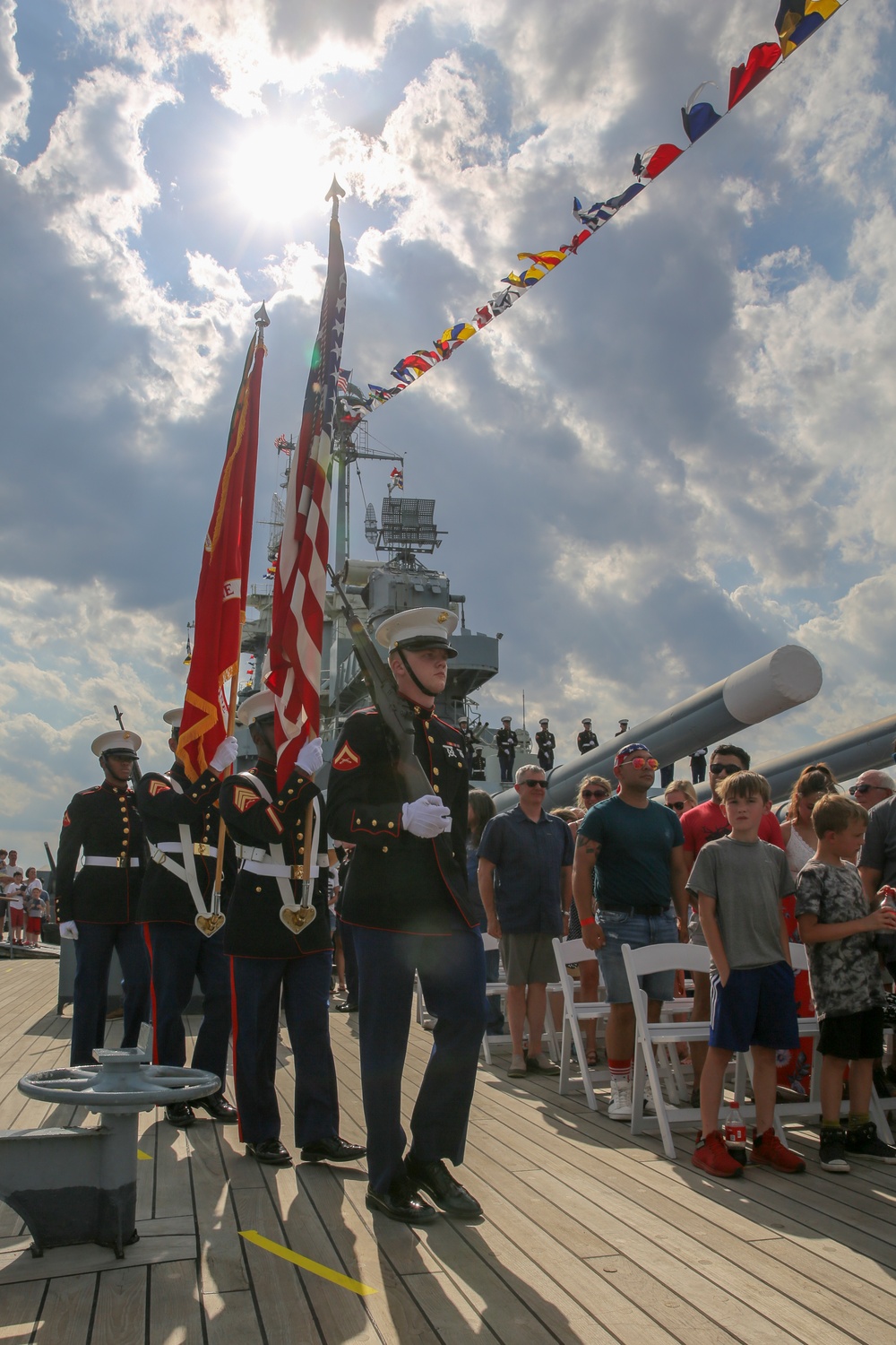 21 Gun Salute on the USS North Carolina Battleship